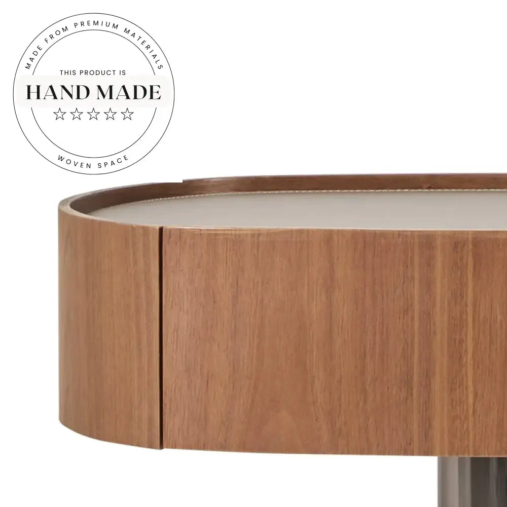 Modern Nordic Floating Walnut Wood Bedside Table Nightstand