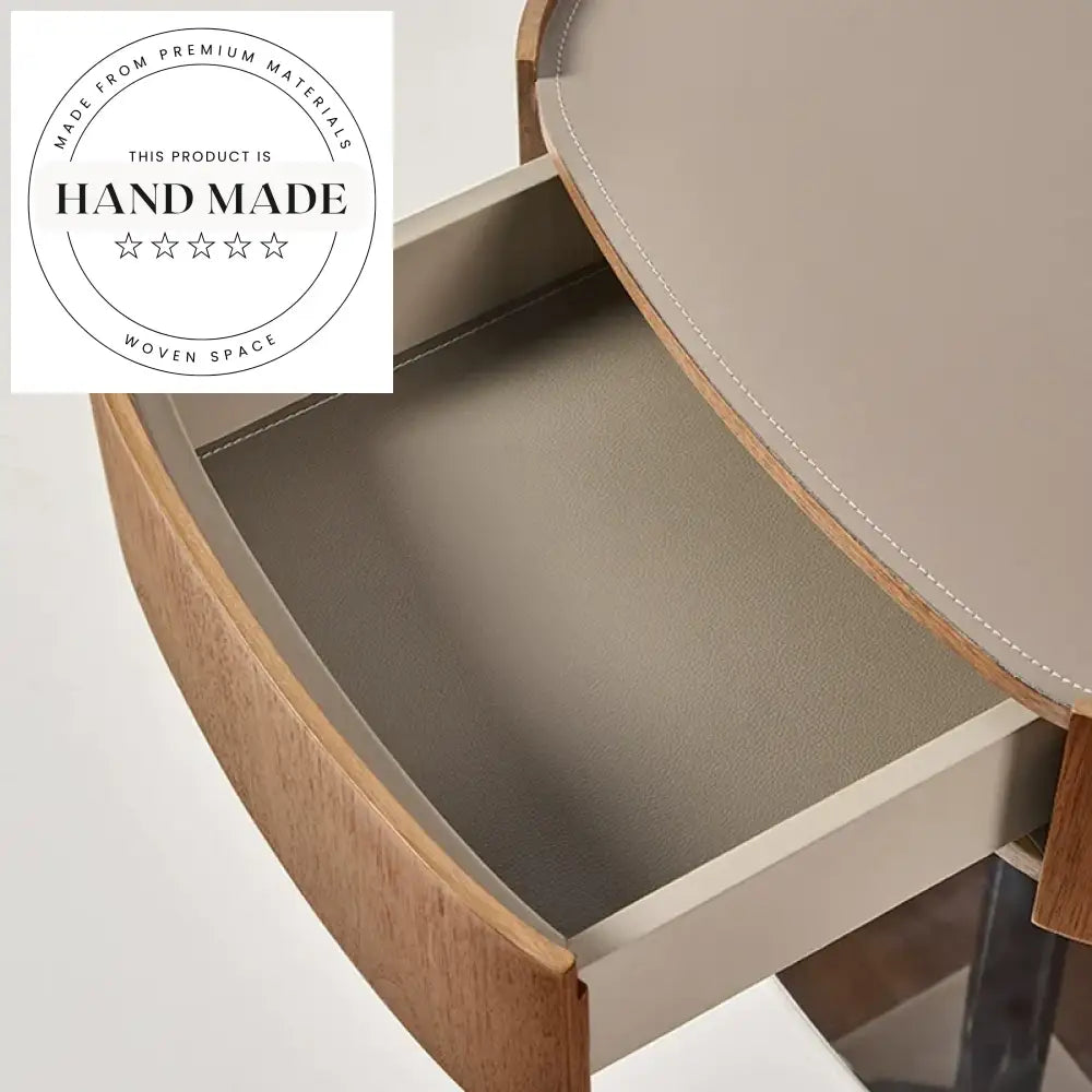 Modern Nordic Floating Walnut Wood Bedside Table Nightstand