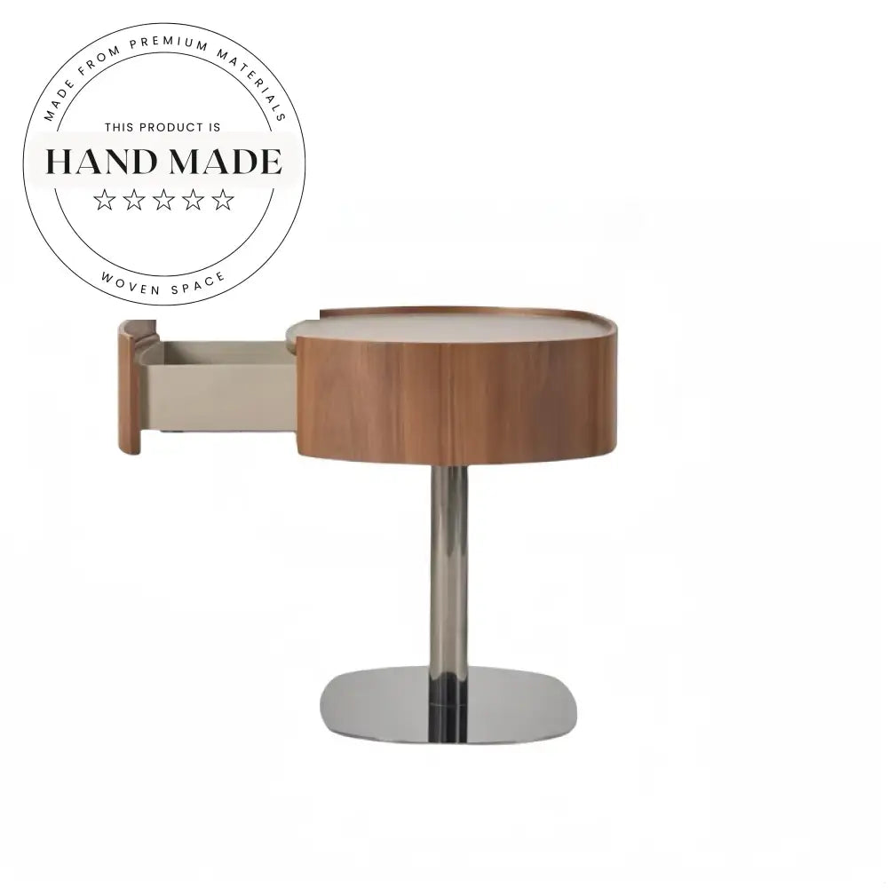 Modern Nordic Floating Walnut Wood Bedside Table Nightstand