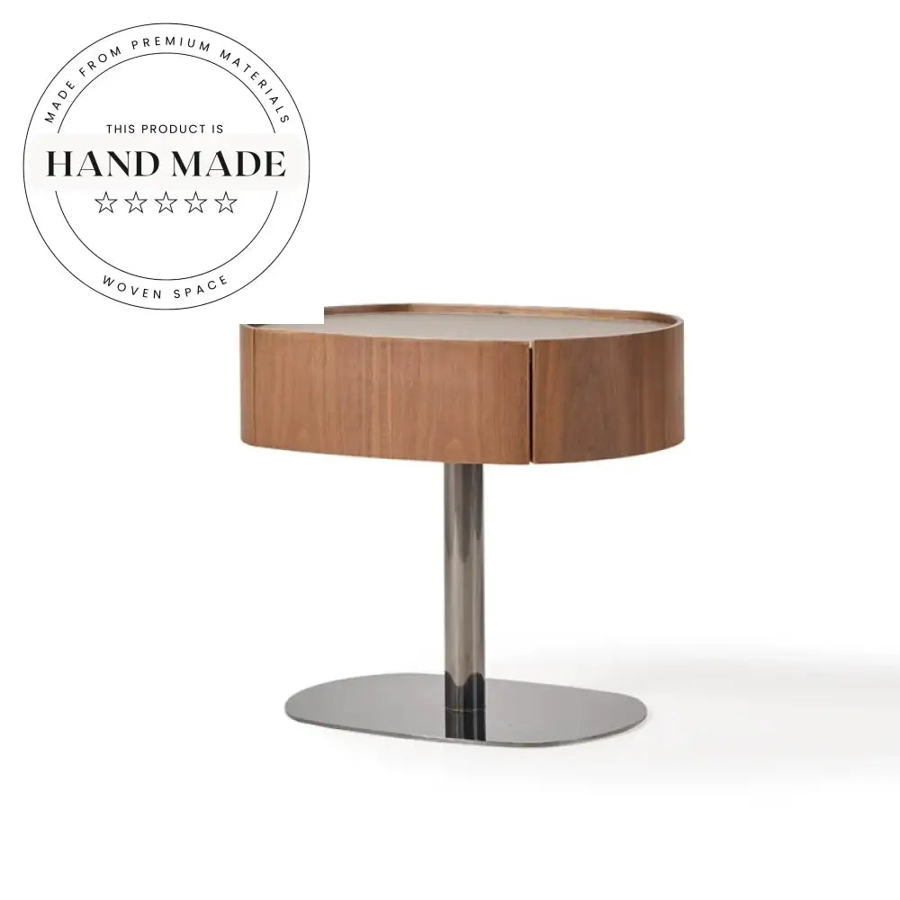 Modern Nordic Floating Walnut Wood Bedside Table Nightstand