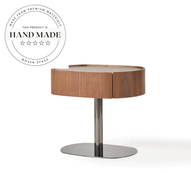 Modern Nordic Floating Walnut Wood Bedside Table Nightstand