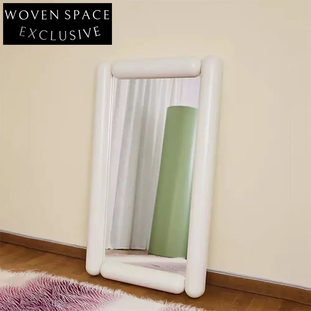 Modern Nordic Full Length Floor Mirror, Large Rectangle Wood Frame for Bedroom