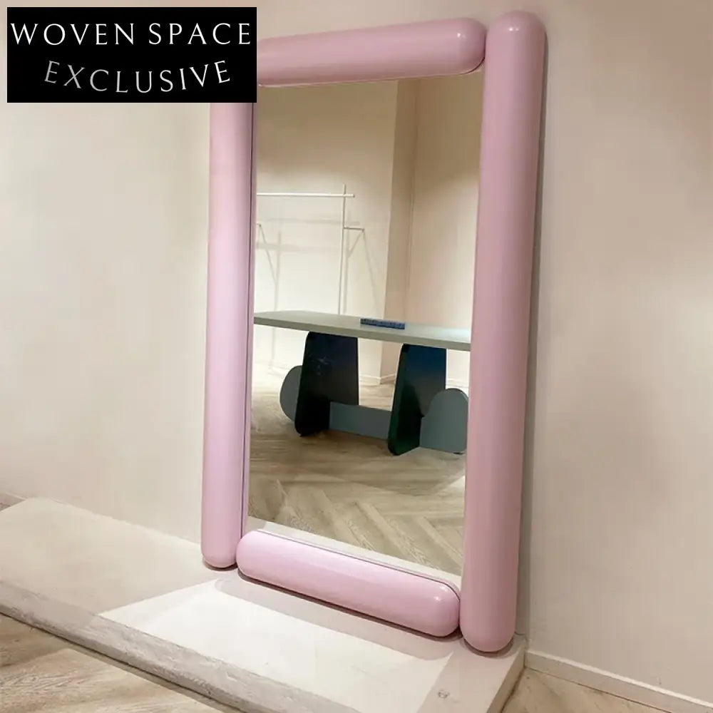 Modern Nordic Full Length Floor Mirror, Large Rectangle Wood Frame for Bedroom