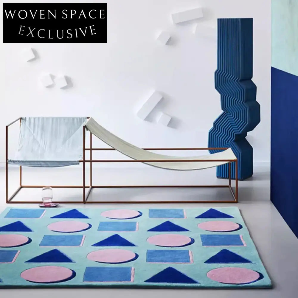 Modern Nordic Geometric Polyester Area Rug for Living Room, Bedroom