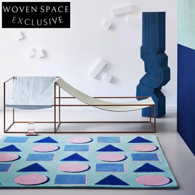 Modern Nordic Geometric Polyester Area Rug for Living Room, Bedroom