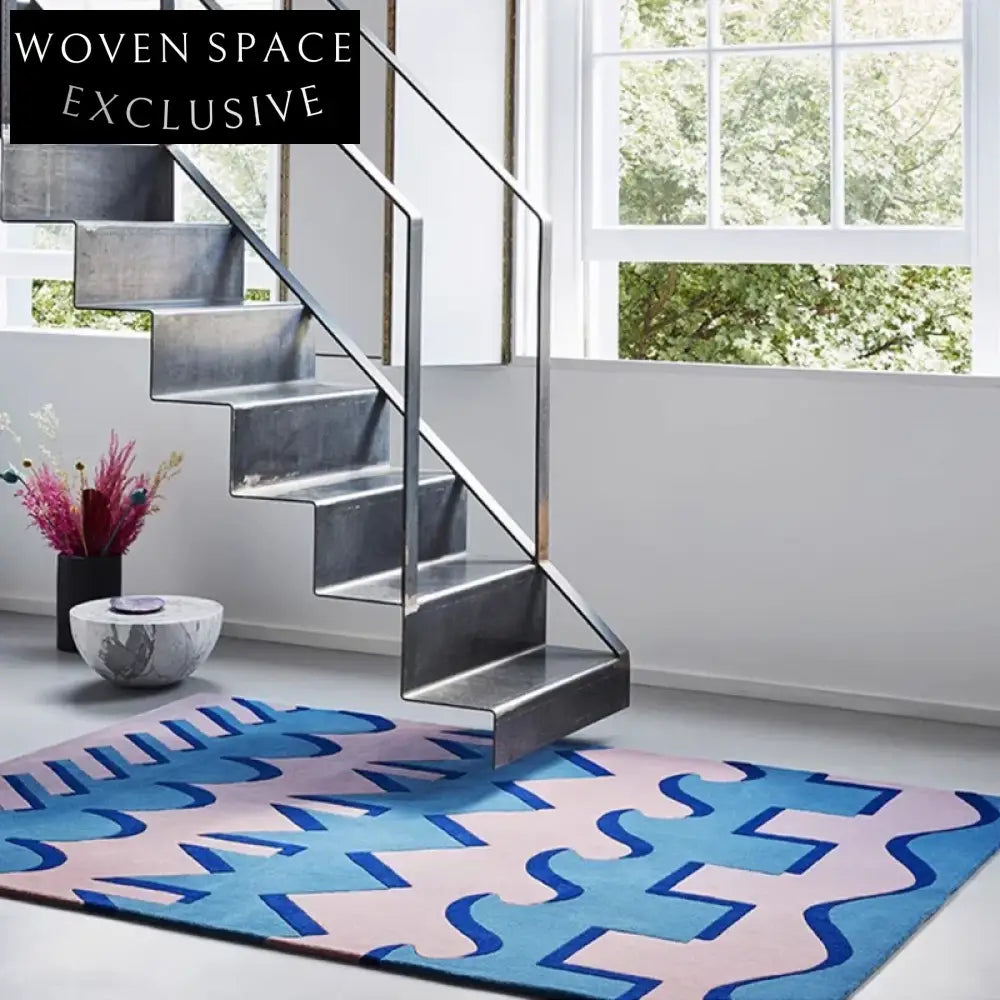 Modern Nordic Geometric Polyester Area Rug for Living Room, Bedroom
