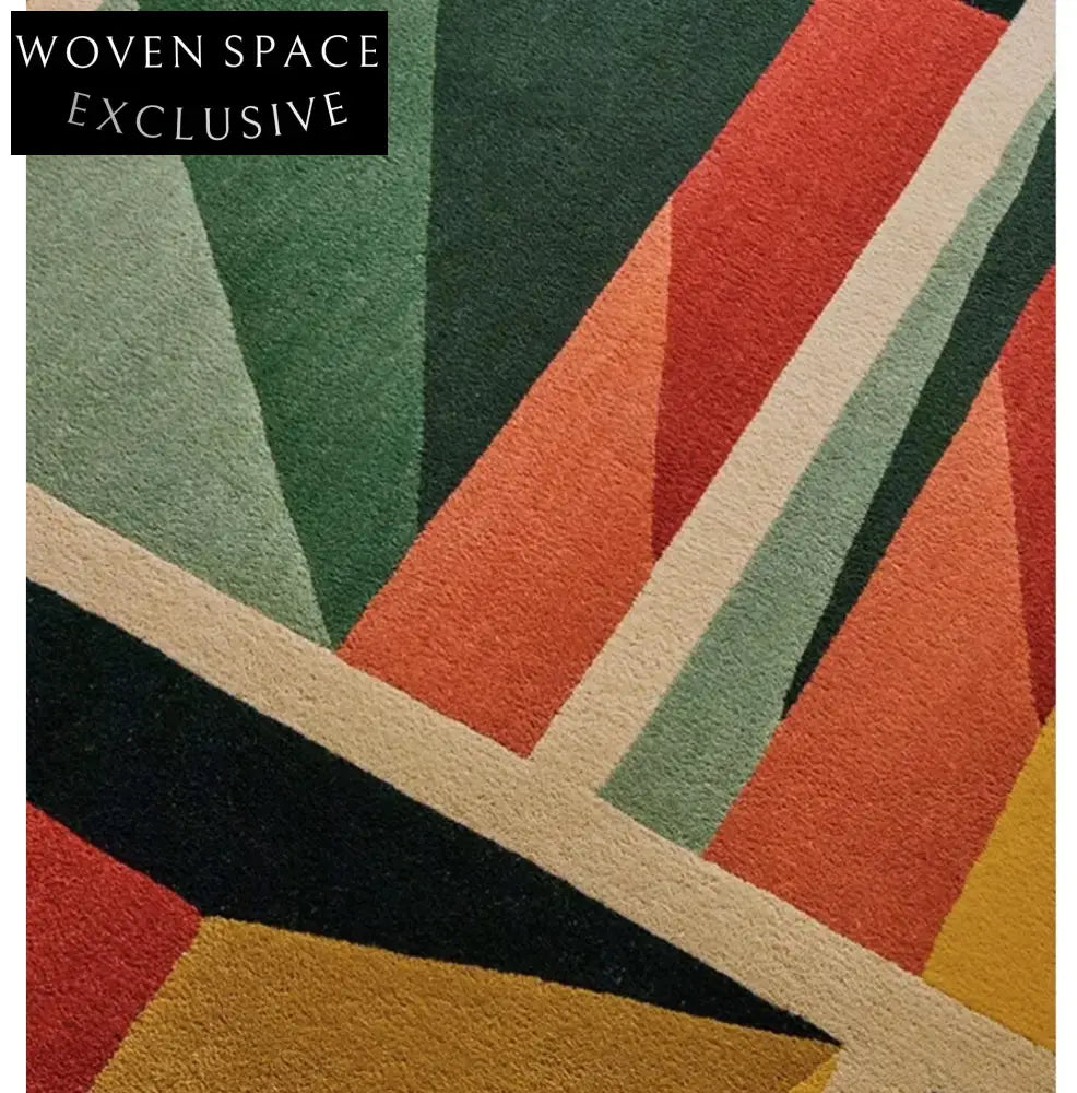 Modern Nordic Geometric Polyester Area Rug for Living Room & Bedroom