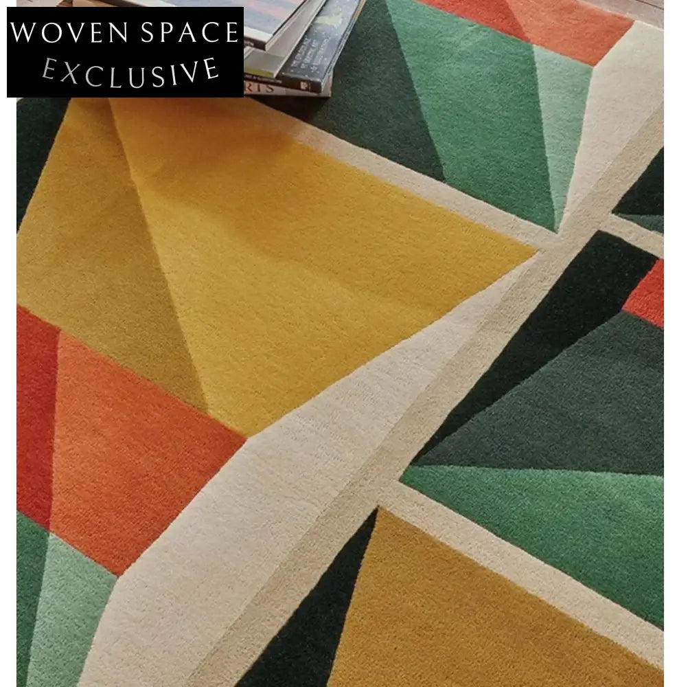 Modern Nordic Geometric Polyester Area Rug for Living Room & Bedroom