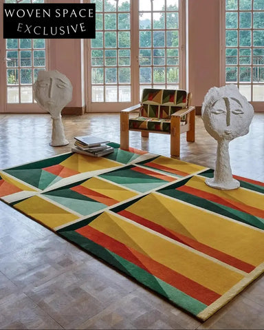 Modern Nordic Geometric Polyester Area Rug for Living Room & Bedroom