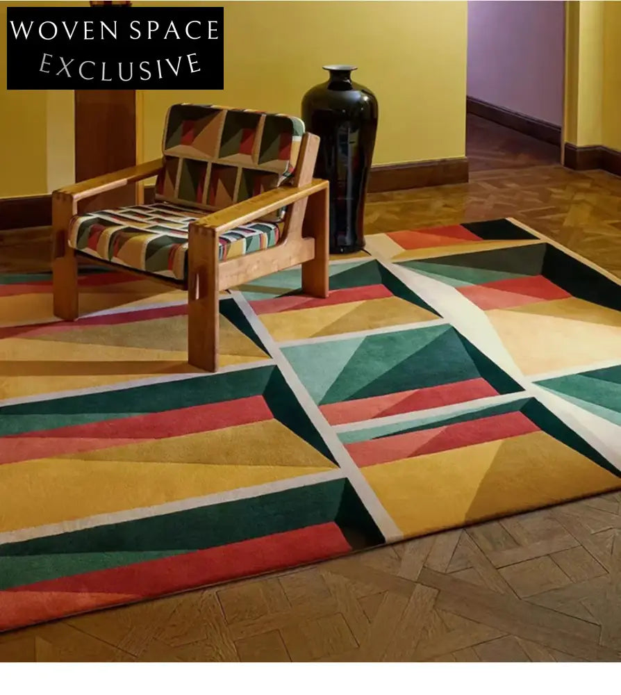 Modern Nordic Geometric Polyester Area Rug for Living Room & Bedroom