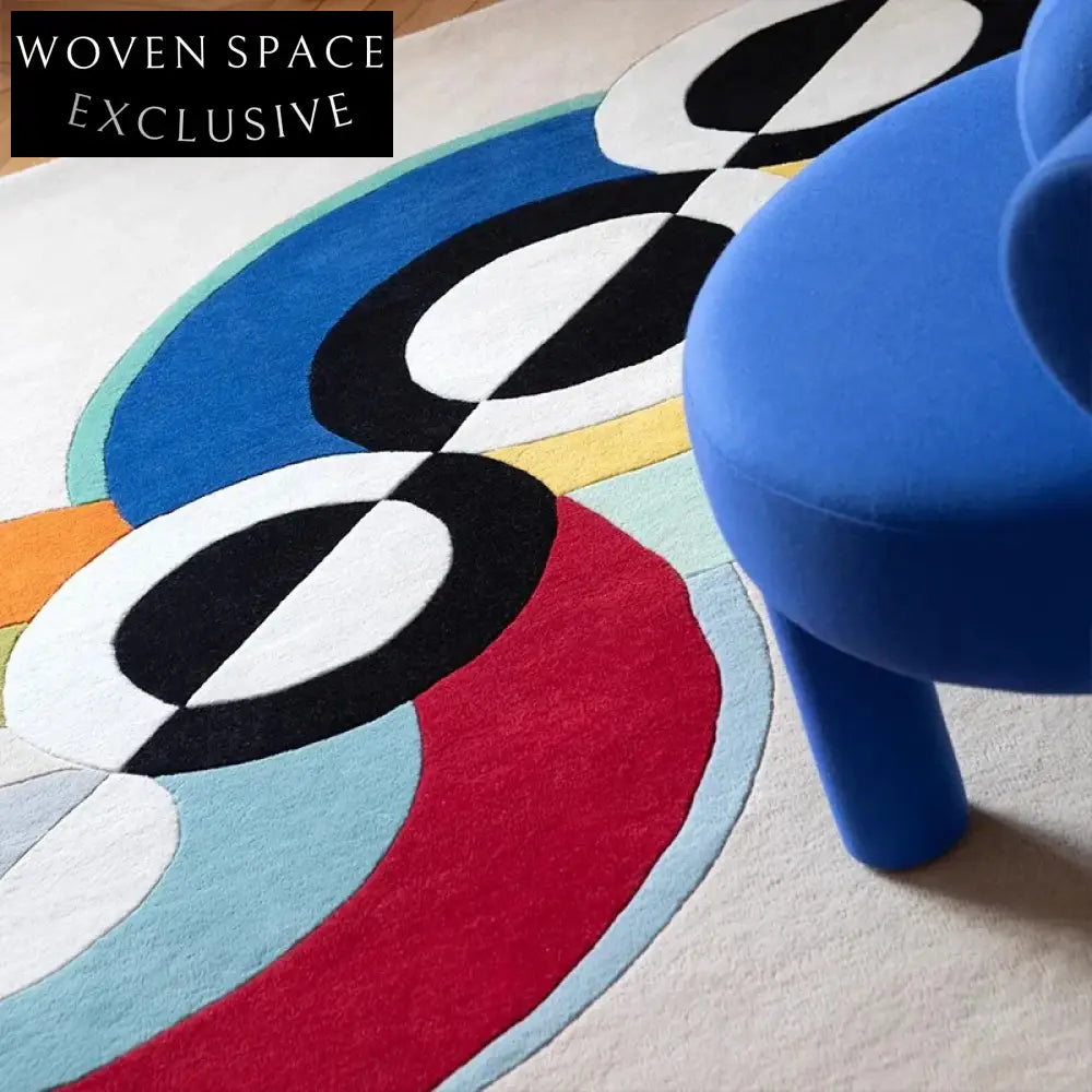 Modern Nordic Geometric Polyester Area Rug for Living Room, Bedroom, Hallway, Custom Design