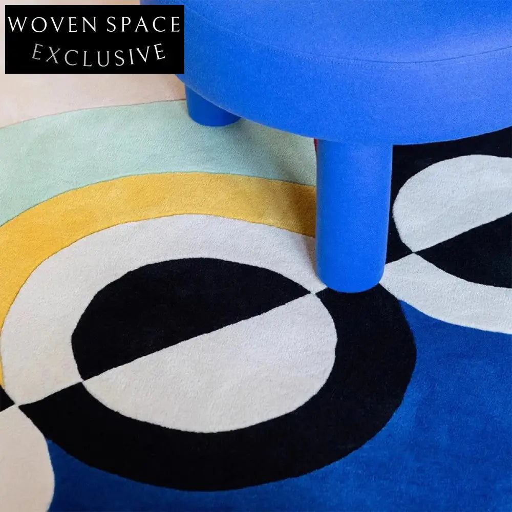 Modern Nordic Geometric Polyester Area Rug for Living Room, Bedroom, Hallway, Custom Design