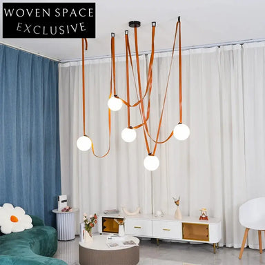 Modern Nordic Glass LED Pendant Light, Adjustable Height, Home Decor Lamp