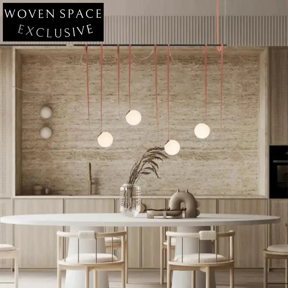 Modern Nordic Glass LED Pendant Light, Adjustable Height, Home Decor Lamp