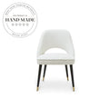 Modern Nordic Hollow Design Velvet Fabric Accent Dining Chair