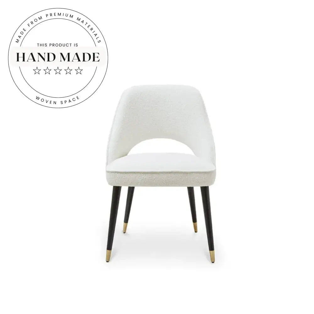 Modern Nordic Hollow Design Velvet Fabric Accent Dining Chair