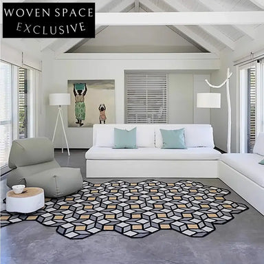 Modern Nordic Ins Style Luxury Geometric Polyester Bedside Blanket Area Rug