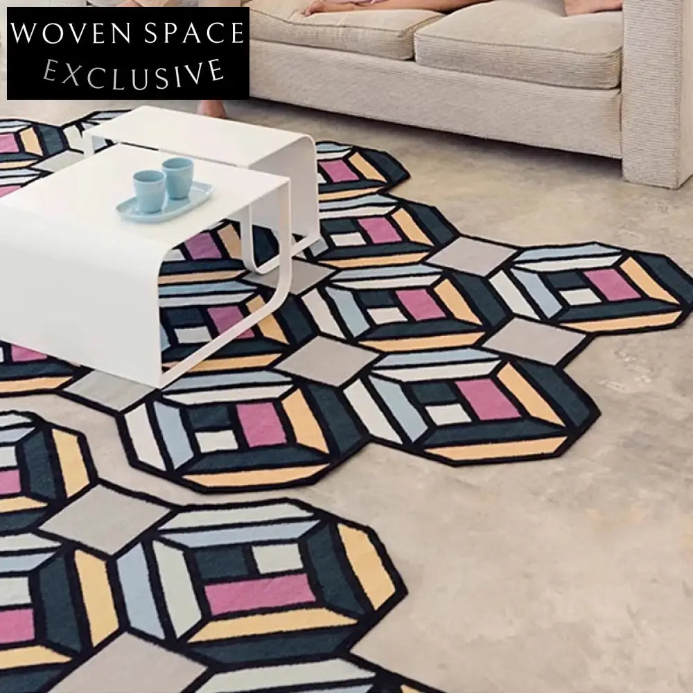 Modern Nordic Ins Style Luxury Geometric Polyester Bedside Blanket Area Rug