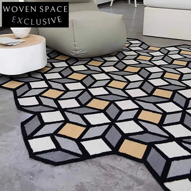 Modern Nordic Ins Style Luxury Geometric Polyester Bedside Blanket Area Rug