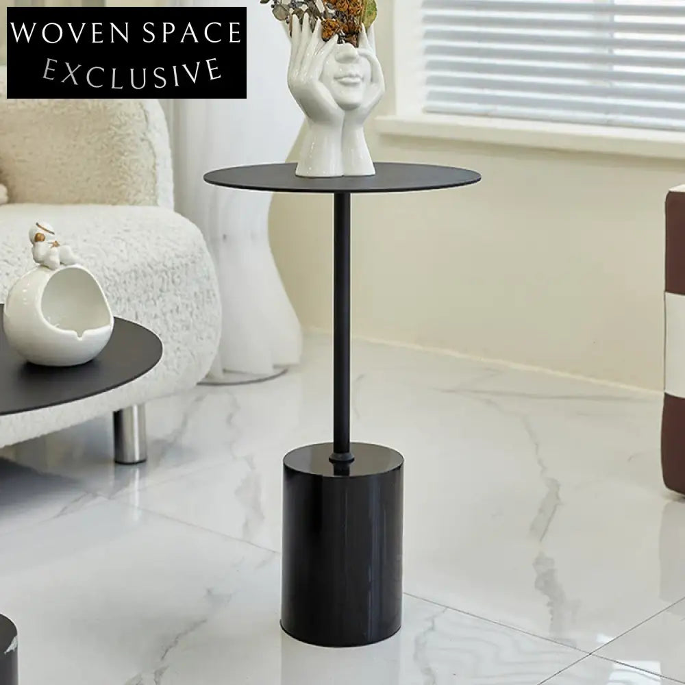 Modern Nordic Iron Art Marble Round Side Table for Living Room Decor