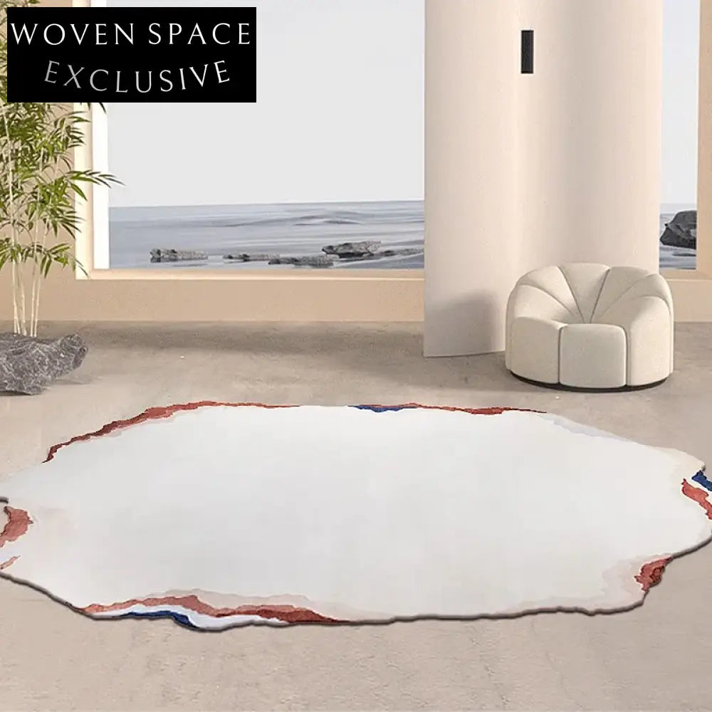 Modern Nordic Irregular Geometric Polyester Area Rug for Kids' Rooms
