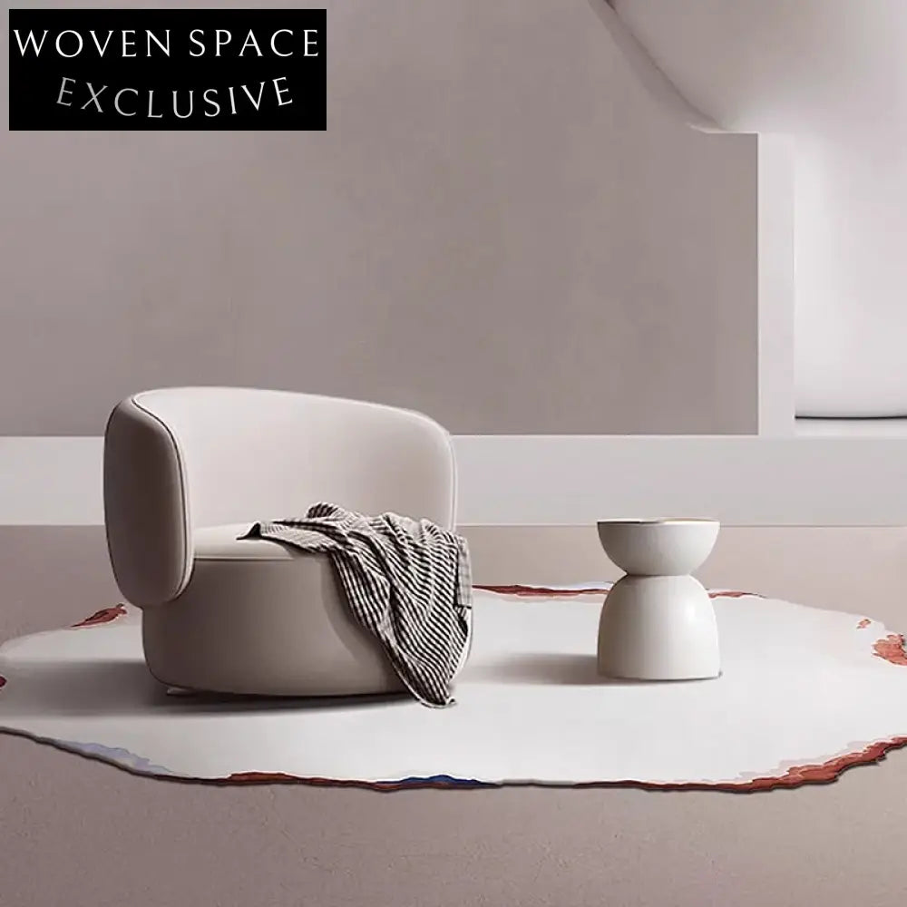 Modern Nordic Irregular Geometric Polyester Area Rug for Kids' Rooms