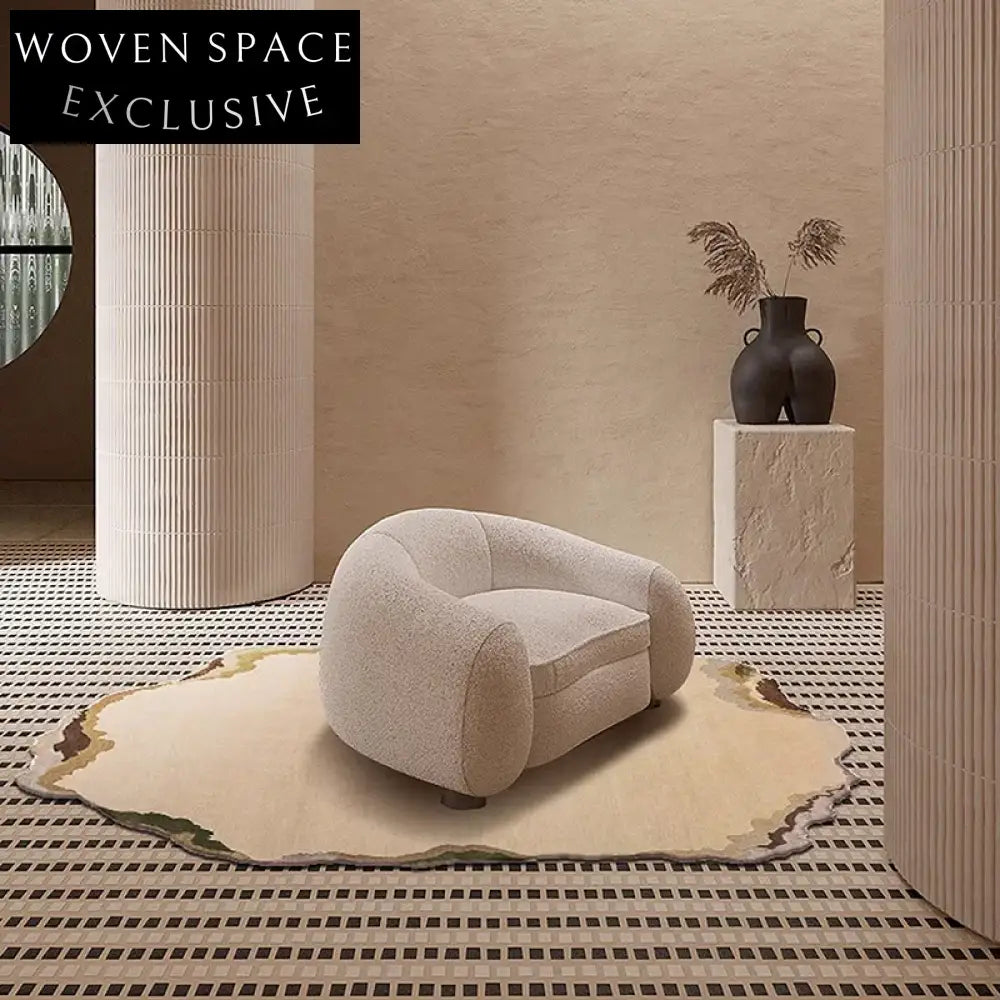 Modern Nordic Irregular Geometric Polyester Area Rug for Kids' Rooms