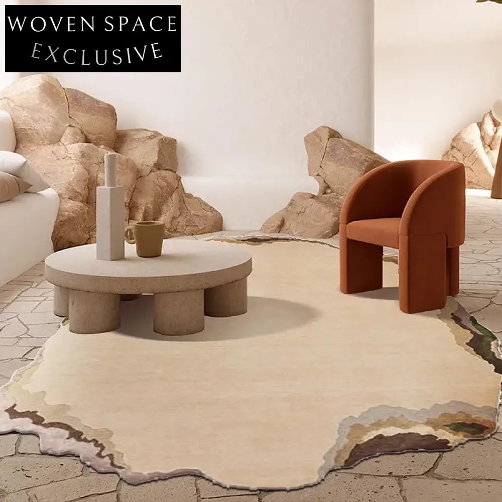 Modern Nordic Irregular Geometric Polyester Area Rug for Kids' Rooms