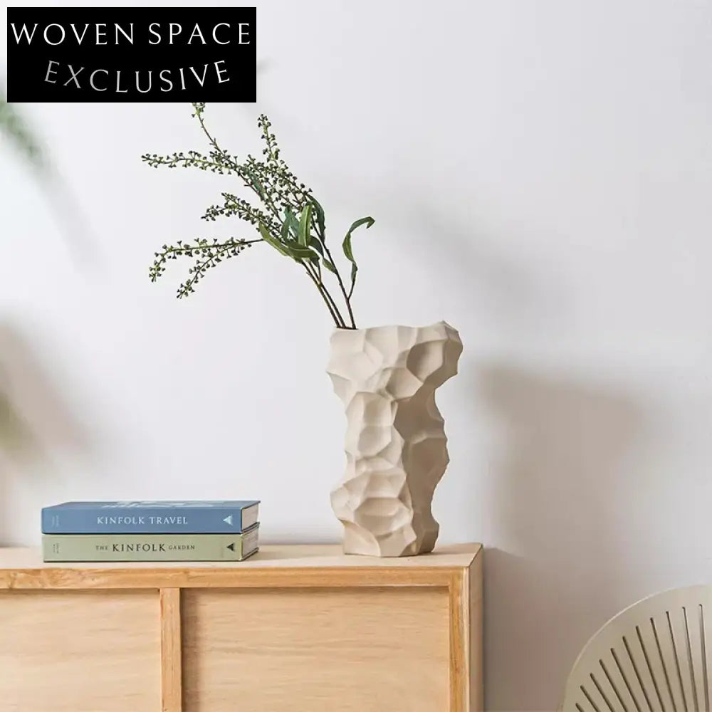 Modern Nordic Irregular Handmade Ceramic Flower Vase Set for Artistic Home Decor