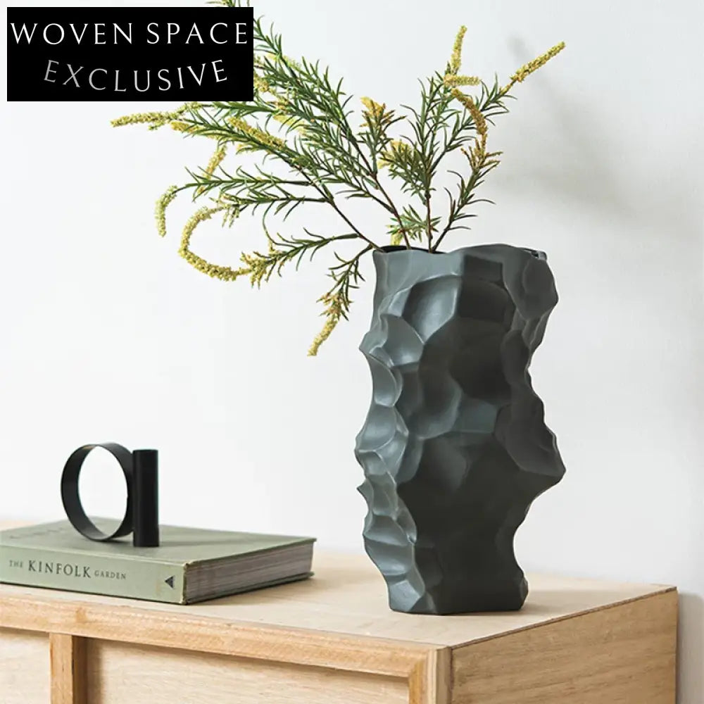 Modern Nordic Irregular Handmade Ceramic Flower Vase Set for Artistic Home Decor