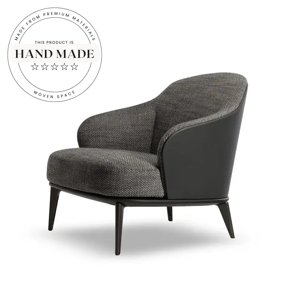 Modern Nordic Italian Fabric Recliner Accent Chair with Solid Wood Frame