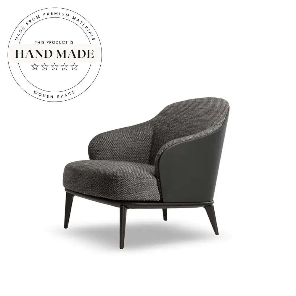 Modern Nordic Italian Fabric Recliner Accent Chair with Solid Wood Frame