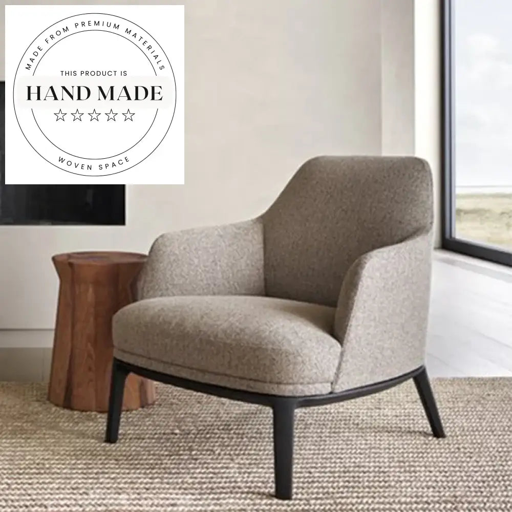 Modern Nordic Italian Fabric Recliner Accent Chair with Solid Wood Frame