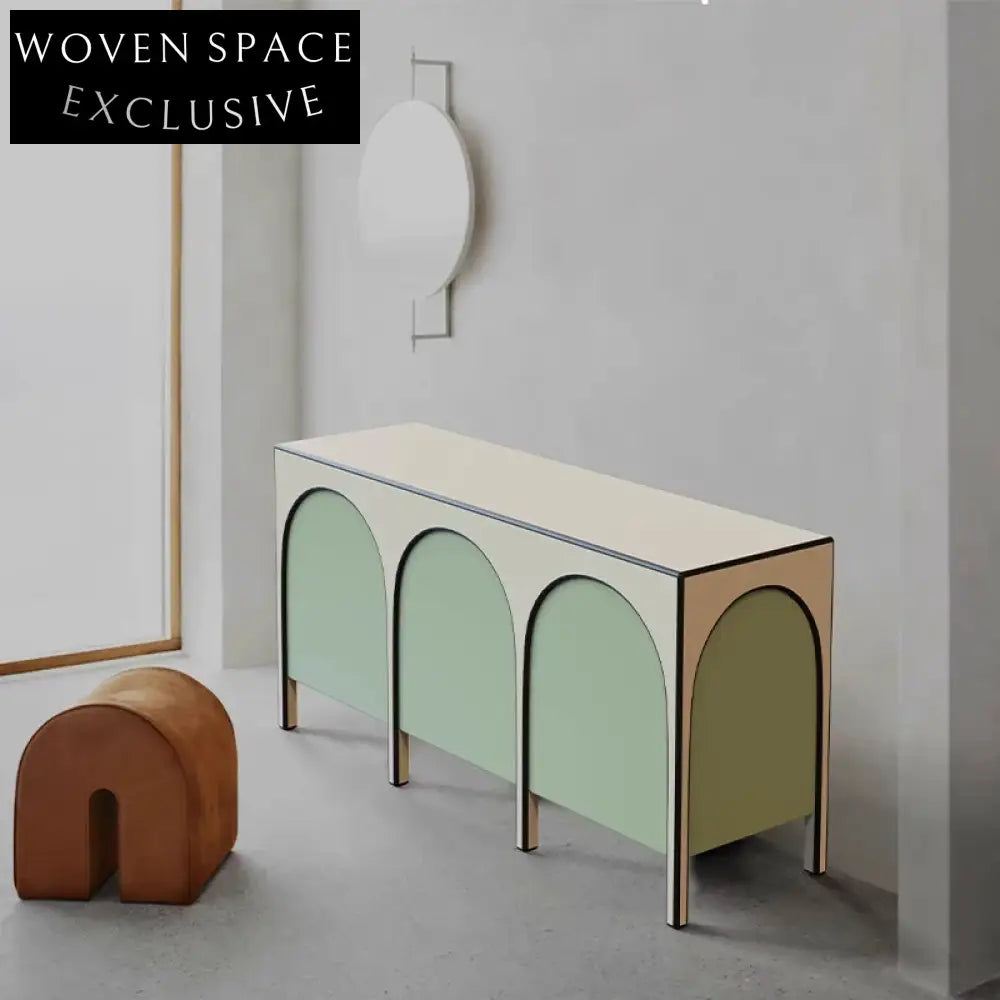 Modern Nordic Italian Plywood Sideboard Cabinet for Living Dining Space