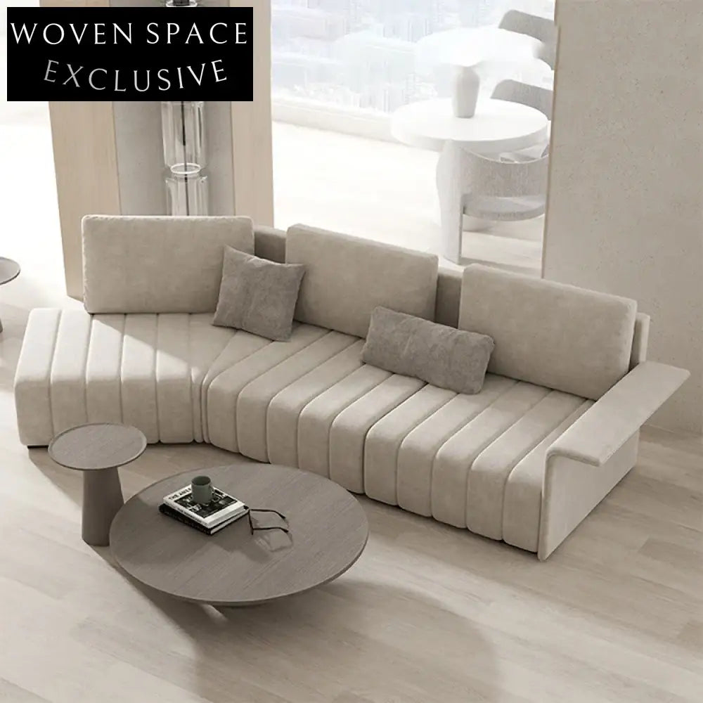 Modern Nordic L-Shape Sectional Sofa Set with Plush Comfort Cushions