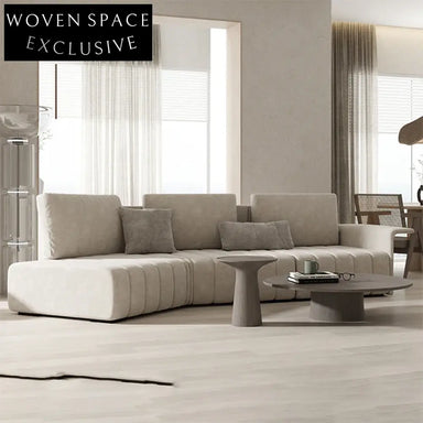 Modern Nordic L-Shape Sectional Sofa Set with Plush Comfort Cushions