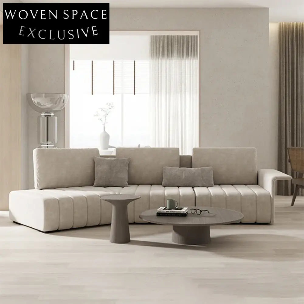 Modern Nordic L-Shape Sectional Sofa Set with Plush Comfort Cushions