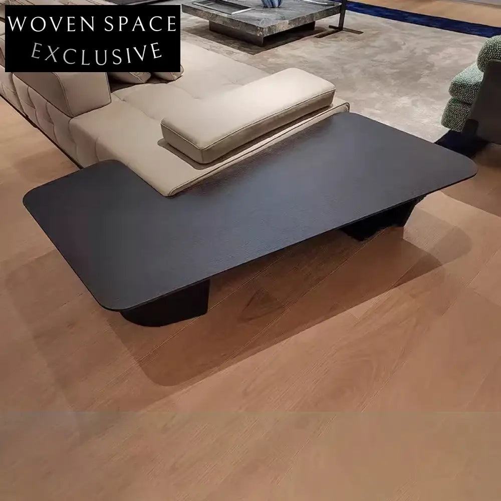 Modern Nordic L-Shaped Solid Wood Coffee Table with Marble Top