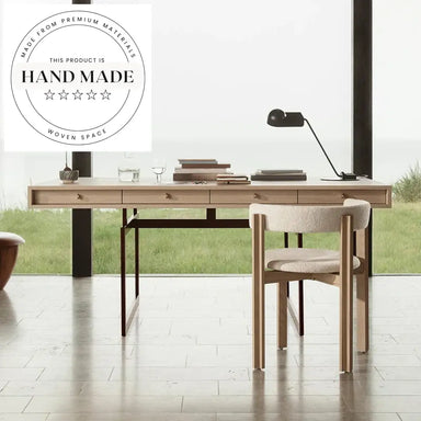 Modern Nordic L-Shaped Solid Wood Computer Reception Office Desk