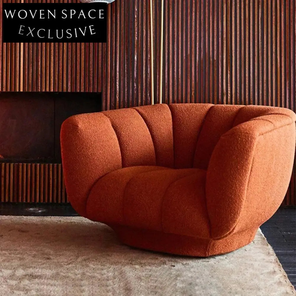 Modern Nordic Lamb Wool Fabric 3-Seater Living Room Couch