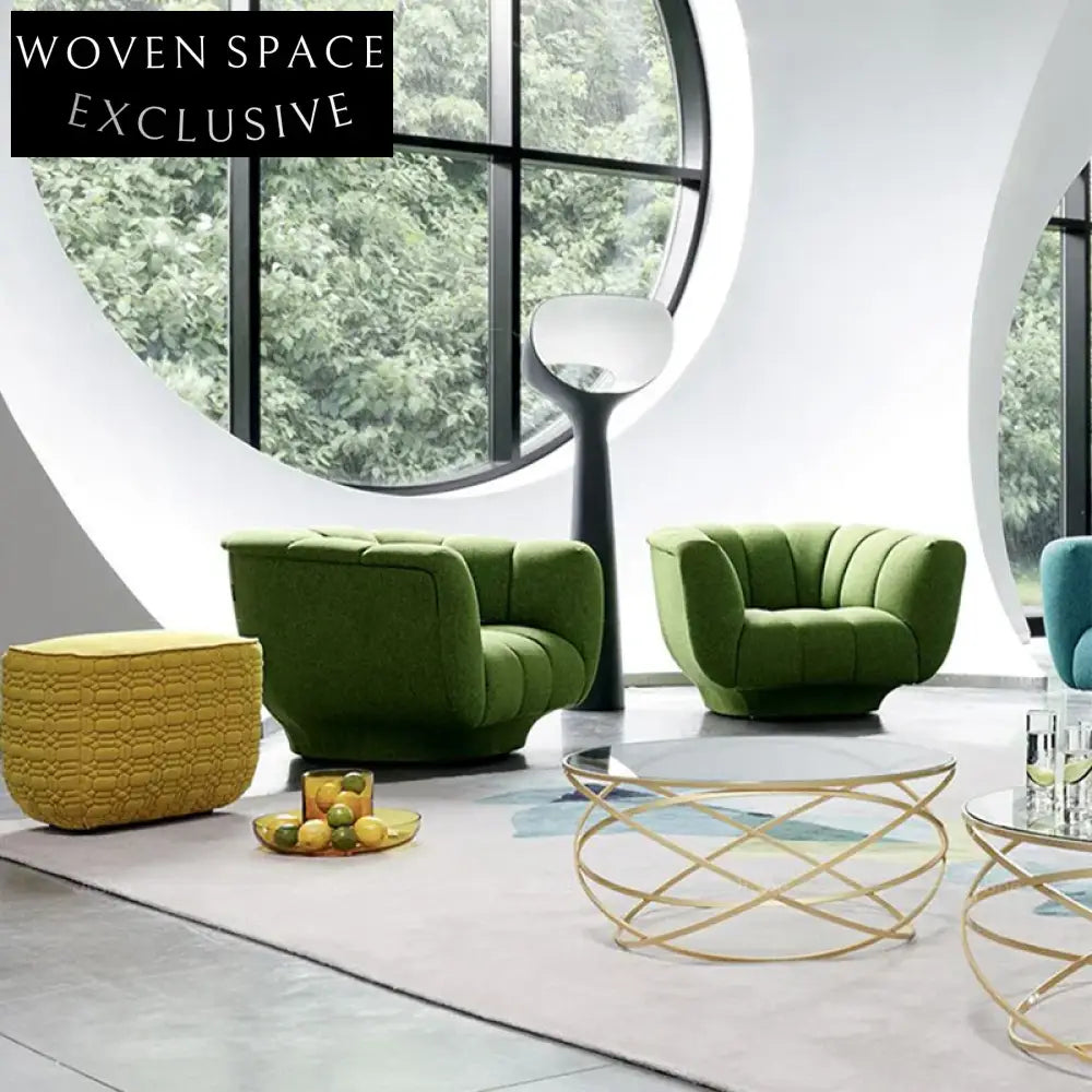 Modern Nordic Lamb Wool Fabric 3-Seater Living Room Couch