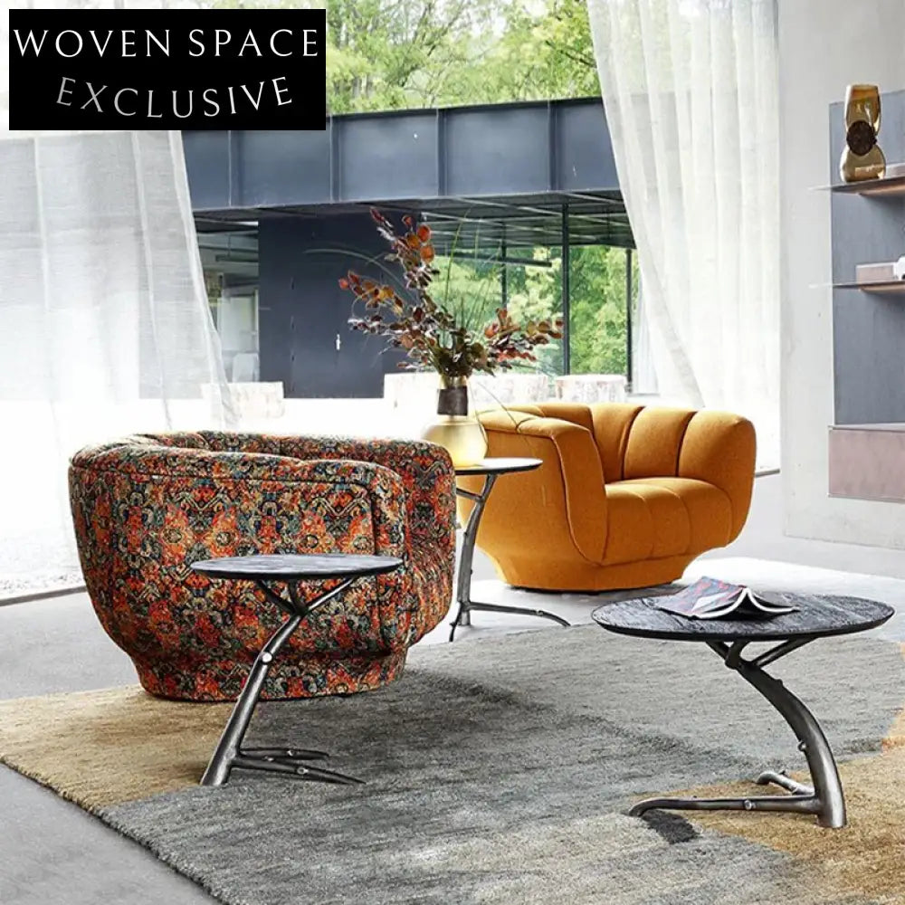 Modern Nordic Lamb Wool Fabric 3-Seater Living Room Couch