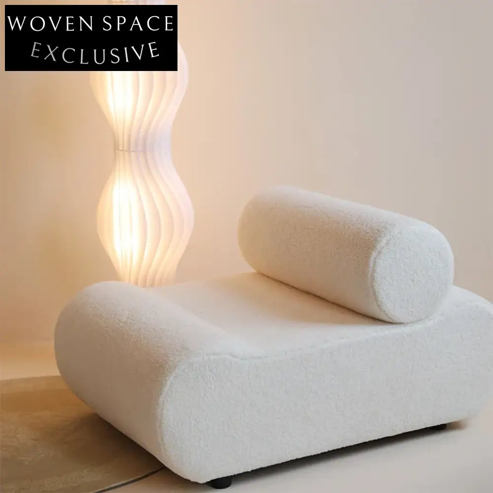 Modern Nordic Lamb Wool Teddy Fabric Accent Lounge Chair