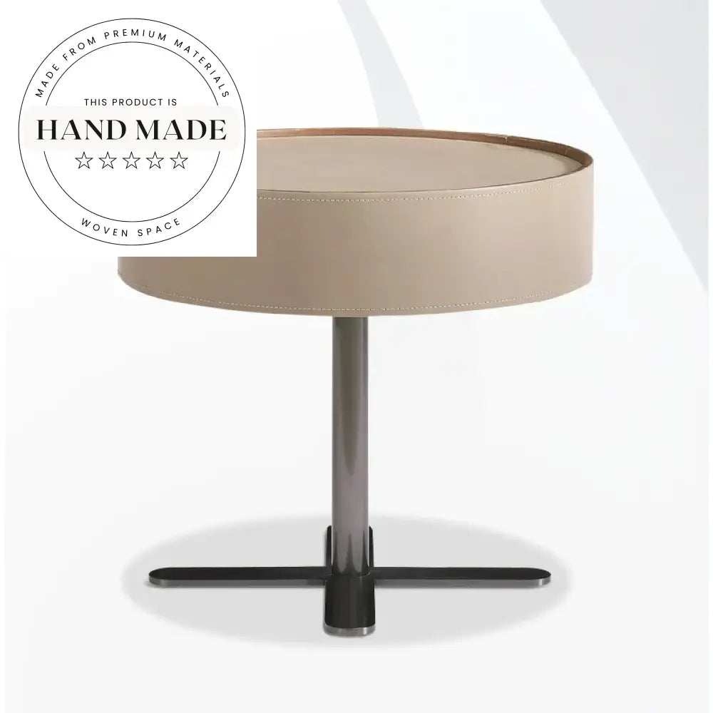 Modern Nordic Leather and Stainless Steel Bedside Storage Nightstand