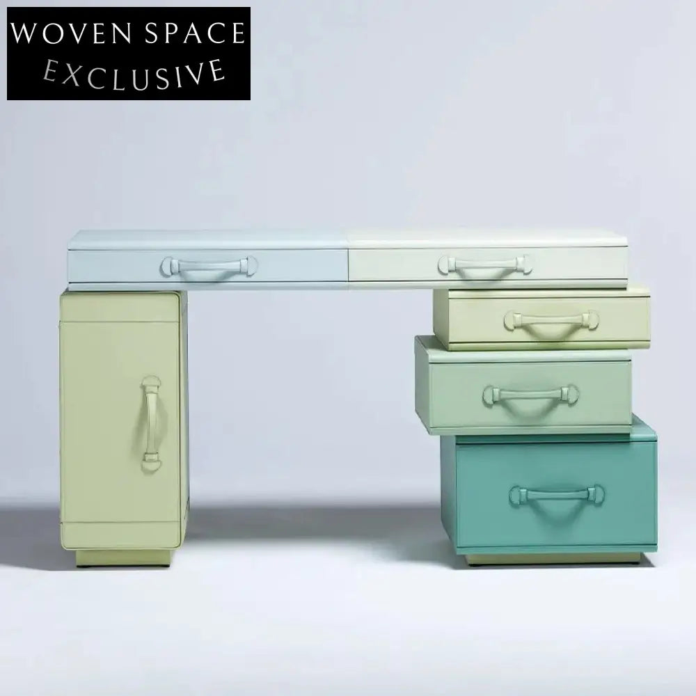 Modern Nordic Leather Dressing Table with Drawers - Elegant Bedroom Vanity
