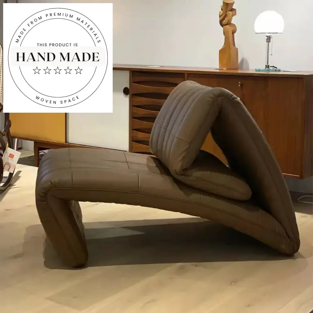 Modern Nordic Leather Reclining Lounge Chair – Comfortable Single Sofa