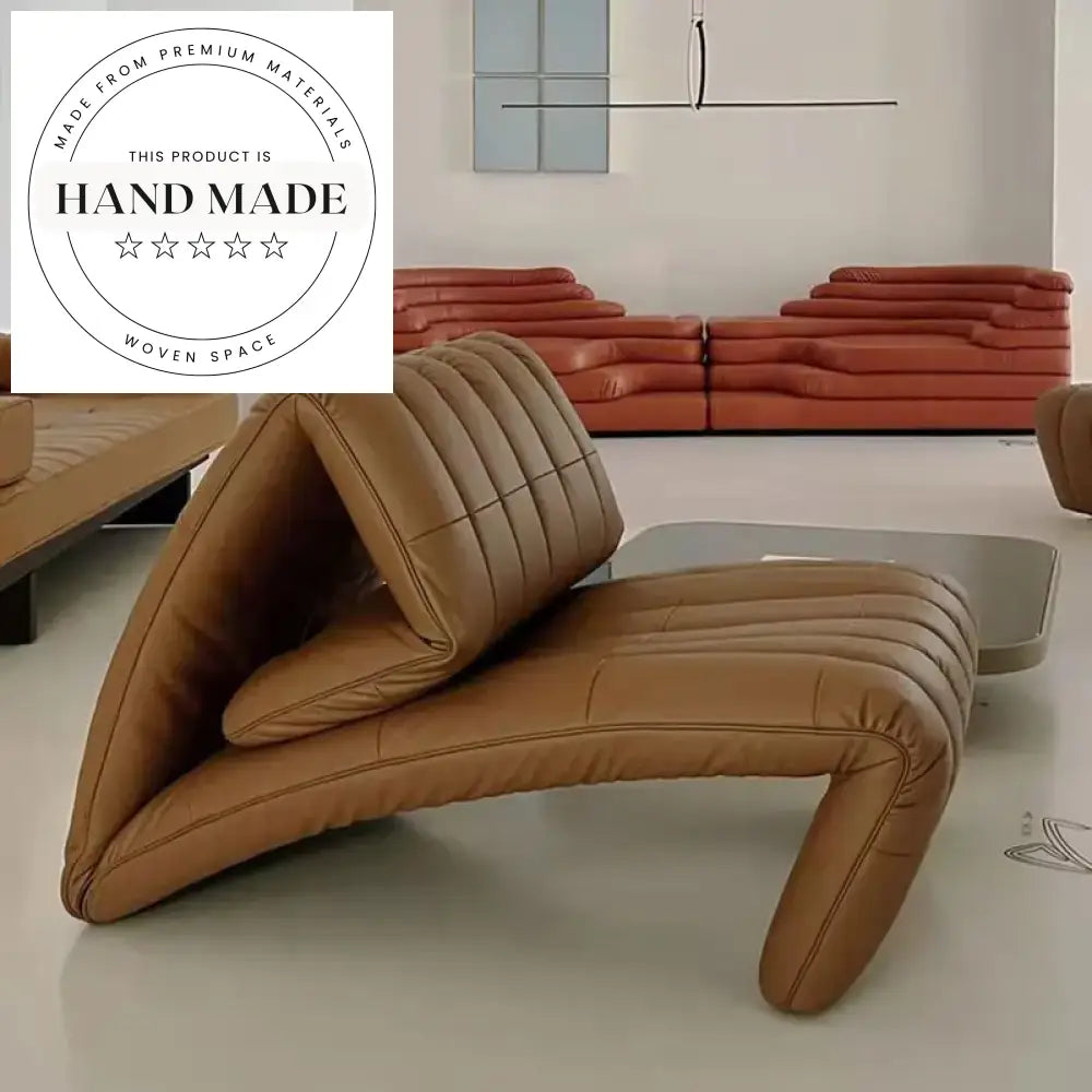 Modern Nordic Leather Reclining Lounge Chair – Comfortable Single Sofa