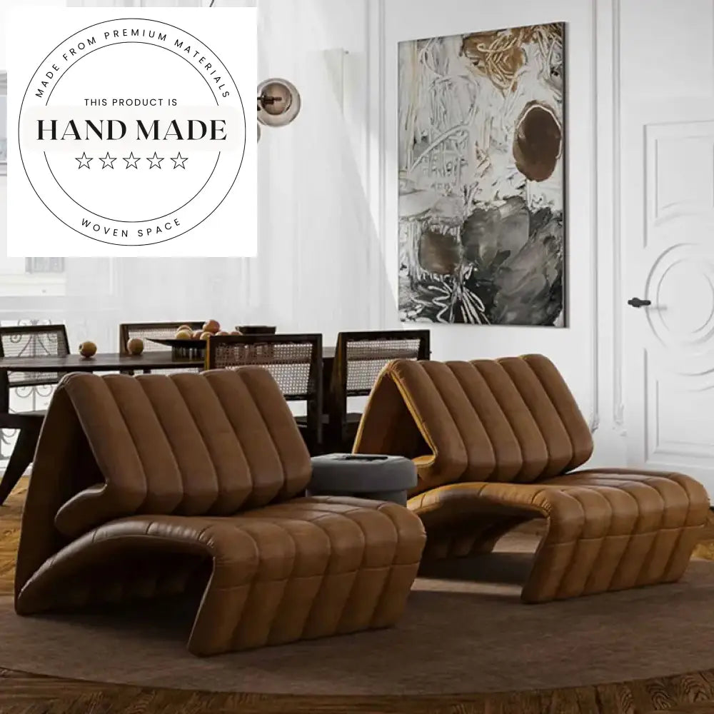 Modern Nordic Leather Reclining Lounge Chair – Comfortable Single Sofa