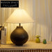Modern Nordic LED Table Lamp with Rattan Shade for Bedroom Reading