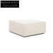 Modern Nordic Linen Fabric Ottoman Pouf, Round Square Floor Seat Stool